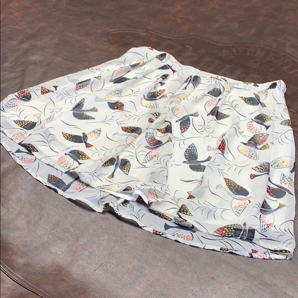 Skirt with bird print